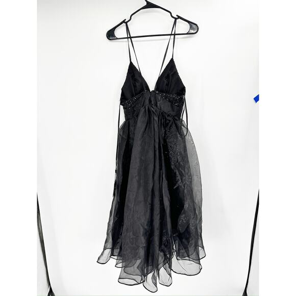 Mac Duggal 26292 Black Sequined Sleeveless Plunge Neck Bodysuit Gown Size 2 New - Picture 6 of 8